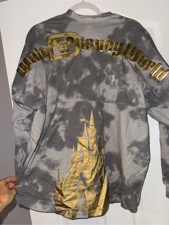 Disney Tops - Walt Disney World Spirit Jersey Gray Tie-Dye Gold Castle Size M
